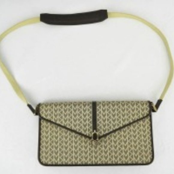 Michael Kors Whitney Vintage Crossbody Monogram Envelope Canvas - Picture 1 of 8